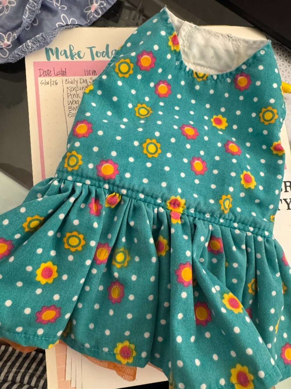 Polka dot and floral XS Dog Dress, by Eastern Collective